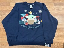 Disney Parks Star Wars Baby Yoda Grogu Christmas Sweater Medium World