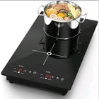 VBGK Double Induction Cooktop Black LCD Touch Screen Child Lock 9-Power Levels