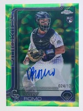 Drew Romo RC Auto /125 Green Lava Lamp #RA-DRR Rockies - 2025 Topps Chrome