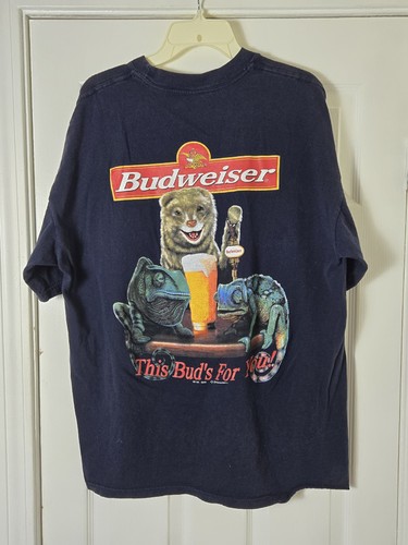 Vintage Budweiser Wiesel Chamäleon This Buds For You T-Shirt Herren Größe Large