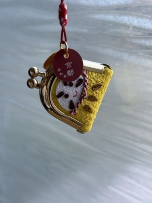 Daruma MINI GAMAGUCHI Coin Purse Keychain - Kyoto Limited