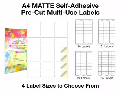 A4 matt vorgeschnittene Etiketten, bedruckbares mattes Aufkleberpapier, Verpackung & Produktetiketten