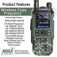 BAOFENG UV-21 V2 WALKIE TALKIE HAM TWO WAY RADIOS TRI-BAND LONG RANGE UV-5R NOAA