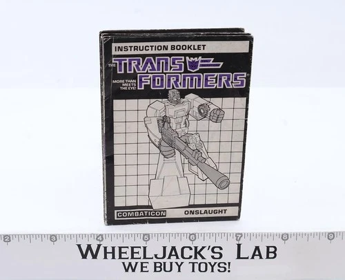 Onslaught Action Figure Vintage Instruction Manual Booklet 1985 G1 Transformers