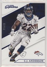 2016 Panini Prime Signatures Prime Proof Blue 23/49 CJ Anderson #136 7ut