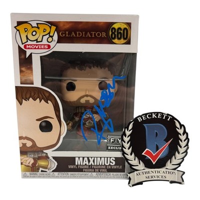Russell Crowe Signed Autograph Gladiator Funko Pop 860 Beckett BAS Maximus