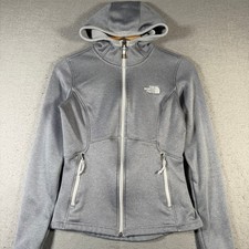 The North Face Womens Gray Fleece Hoodie Jacket Full Zip Hooded XS Comfort