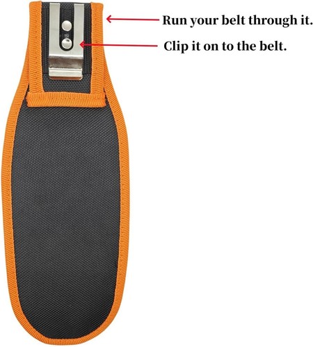 Piccole borse porta attrezzi con clip da cintura, borsa elettrica, attrezzi arancione + nero - Foto 4 di 6