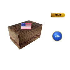 Indian Glance Wooden Urn - Urn For Human Ashes Funeral Cremation Urn Hand