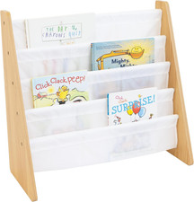 Kids Bookshelf, 4-Tier Front-Facing Book Display Organizer, Montessori Toddler B