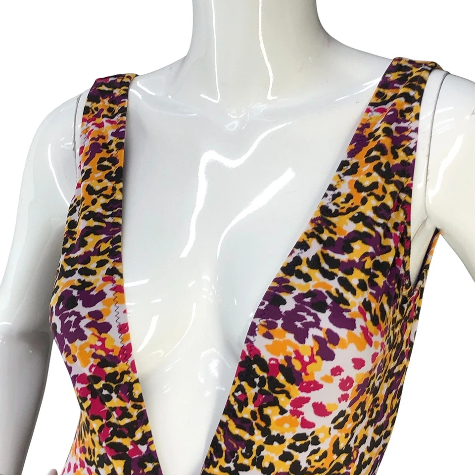 Diane von Furstenberg Soleil Swim Womens P XS Leopard Deep V Twist Onepiece - Image 2 of 4