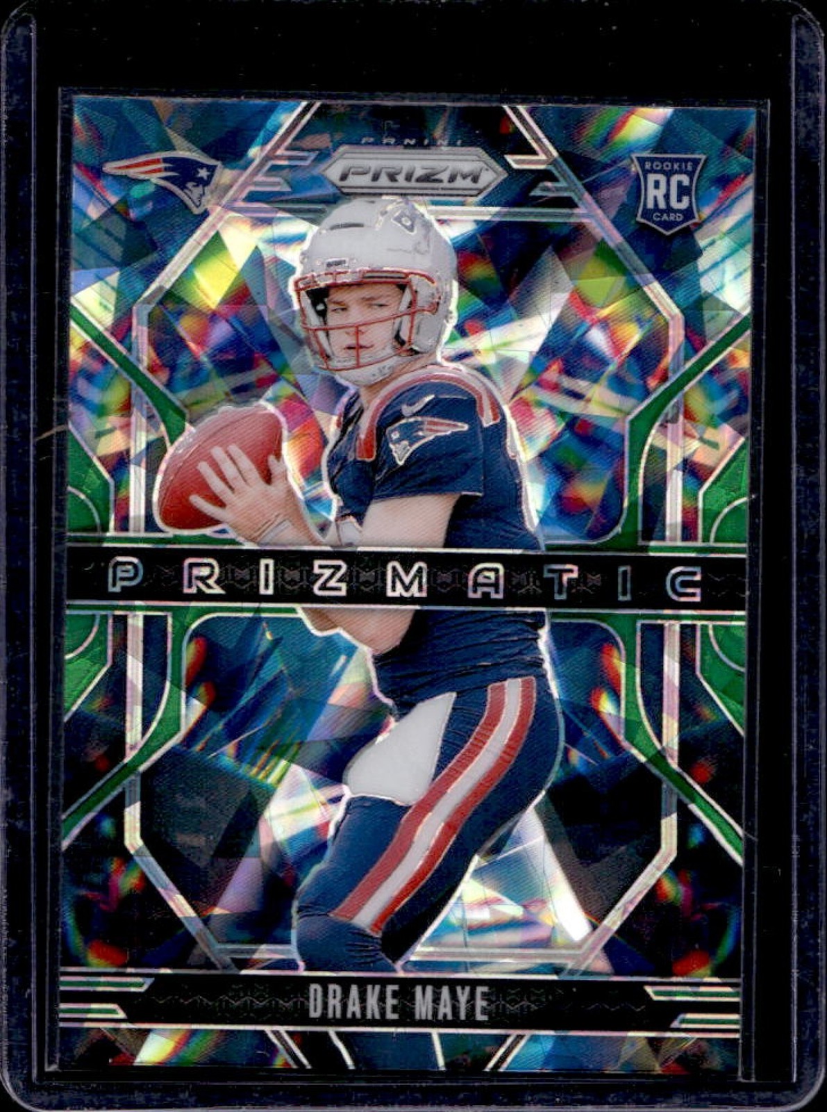 2024 Panini Prizm Drake Maye Prizmatic RC Green Ice Rookie #2 Patriots