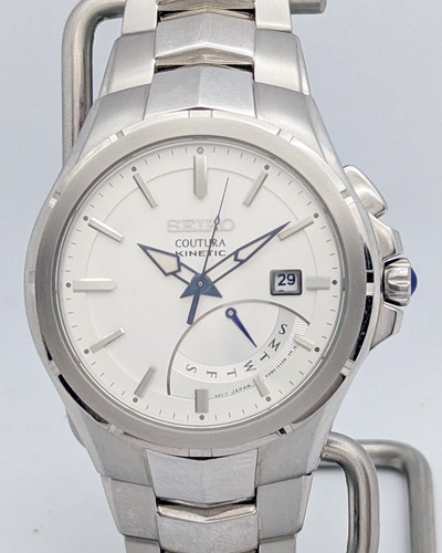 Seiko Coutura SRN063 5M84 Kinetic Retrograde Day Cabochon Sapphire | New Cap/Box