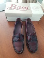 VTG G.H. Bass Weejuns Burgundy Brush Off Leather Penny Loafers USA 8 1/2 2A