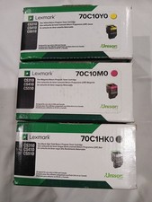 Lexmark 70C1OYO/ 70C1OM0/ 70C1HK0 High Yield ,Yellow, ,Magenta,Black .SET Qty 3.
