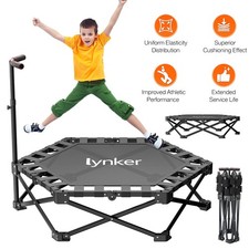 40" Silent Foldable Mini Trampoline - Low Impact Cardio Trainer for Home  Gym