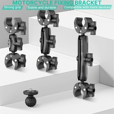 Camera Double Clip Crab Clamp For GoPro Motorcycle Bicycle Handlebar Clip