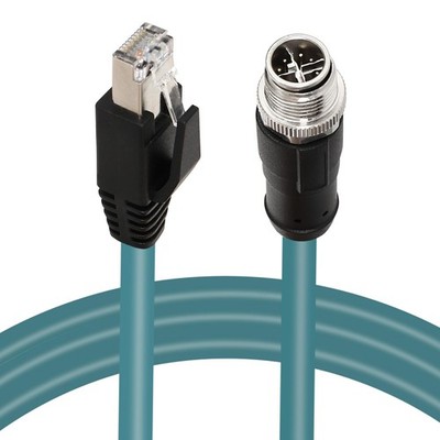 M12 8-Pin X-Coded to RJ45 Ethernet Cable   Industrial CAT6A Shielded High-Fle...