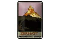 Blechschild Reise 12X18 Cm Schweiz Zermatt Matterhorn Berg Deko Schild