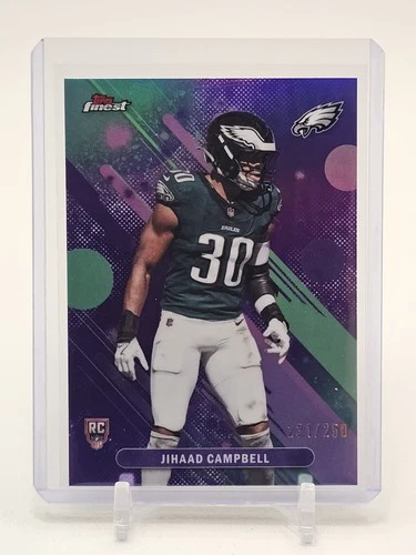 JIHAAD CAMPBELL 2025 TOPPS FINEST PURPLE ROOKIE /250 #42 EAGLES Q1316
