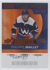 2021 Credentials 2020-21 Debut Ticket Access Orange 34/149 Philippe Maillet a4p