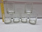 Vintage Libbey textured embossed raised iris lowball tumbler.