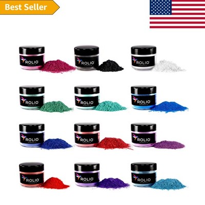 Northern Lights Mica Powder Color Pigment Set - 12 Vibrant Shades, 10g Each
