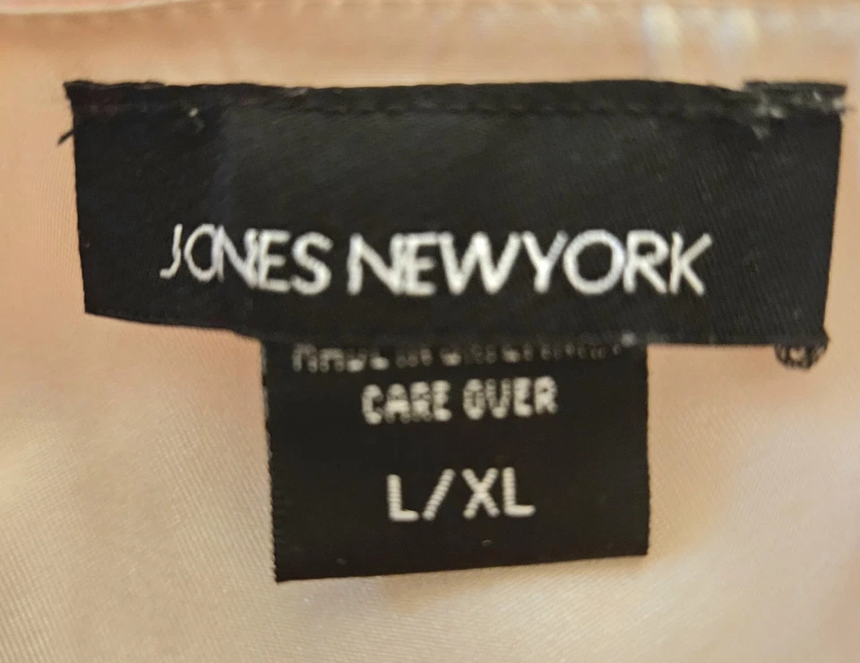 Bata de satén Y2K Jones New York rosa amarillo con cinturón bolsillos largos L/XL excelente Foto 4 de 4