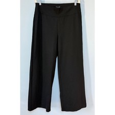 EILEEN FISHER Wide Leg Black Pull On Pants Size Large Career Office Comfirt