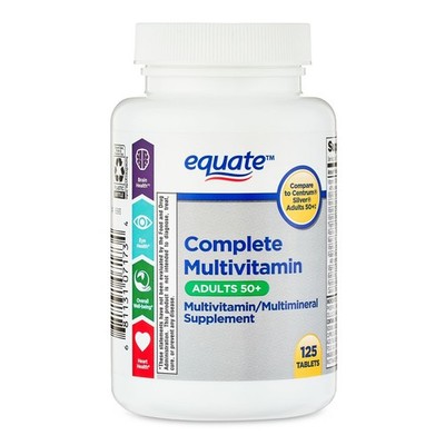 Equate Complete Multivitamin Adults 50 Plus Multimineral Supplement 125 Count