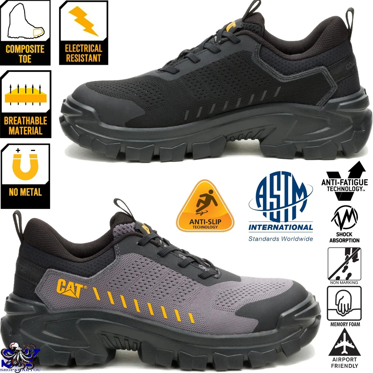 Caterpillar P724076 Unisex Mens 8.5 Women\'s 10.5 Tennis Walking Work Shoes CAT Sneakers for Men for Sale | Shop Men main image 2
