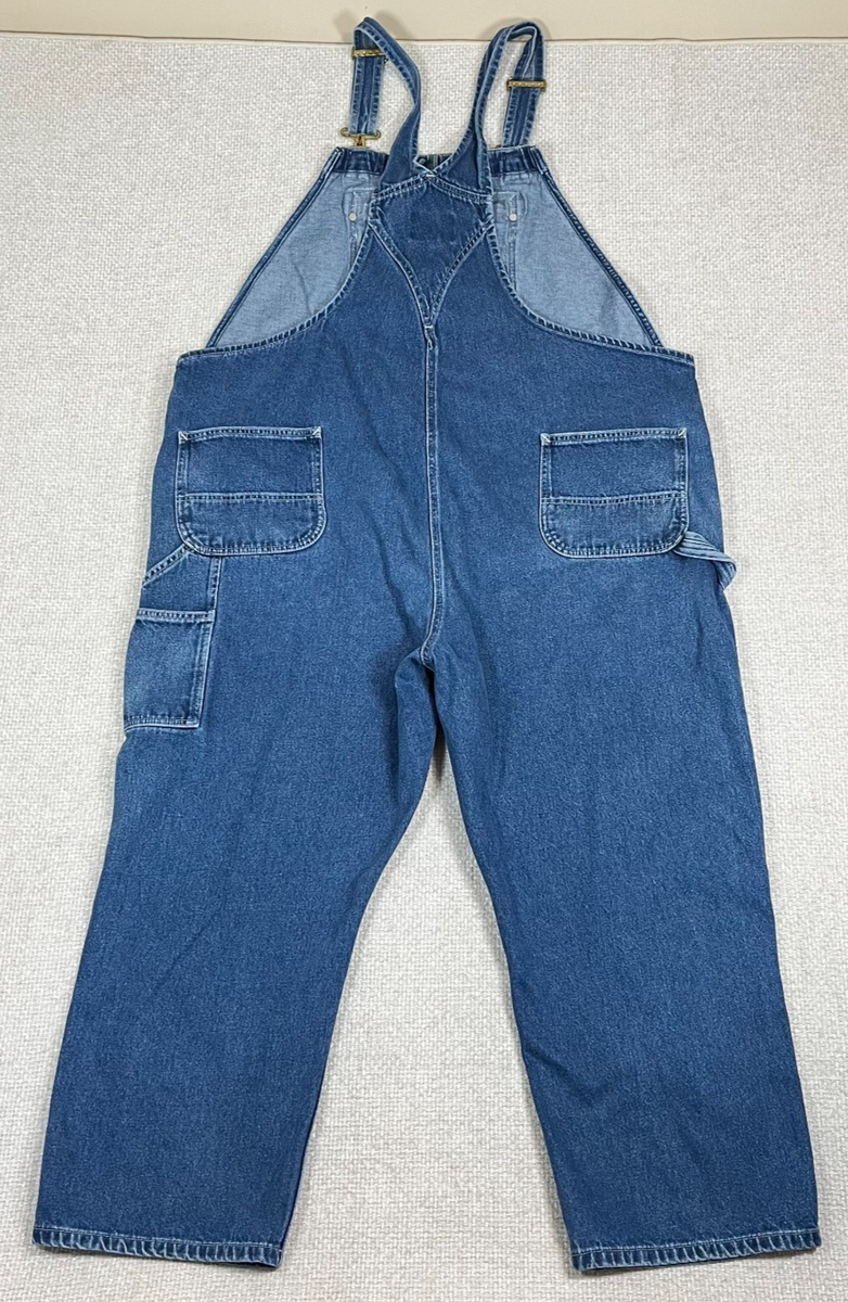 Carhartt Bib Overalls Loose Fit Men's 48x28 Blue Denim 104672 DST