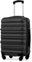 Coolife Hartschalen-Koffer Trolley Mit Tsa-Schloss (Schwarz HandgepäCk) 4 Rollen