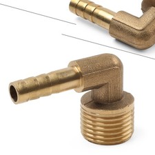 Brass Barb Hose Fitting 90 Degree Elbow 8mm Barbed x 1/2G Male Pipe