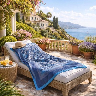 Bassetti Plaid Varigotti  B1 in Blau 135 x 190 cm
