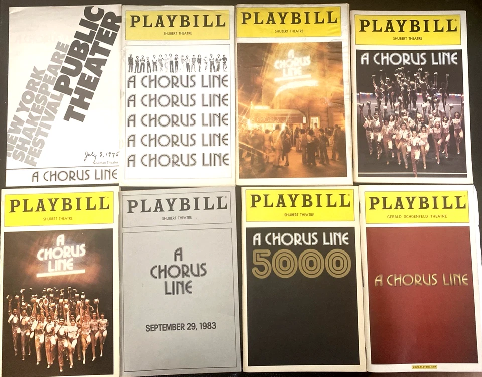 A CHORUS LINE  Public Theatre OG to Revival Rare 31 year Ten Playbill Collection - Image 3 of 4