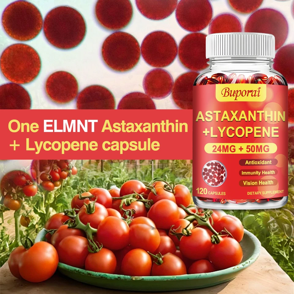 Astaxanthin + Lycopin - Antioxidans, Haut, Augen, Herz, Prostatagesundheit - Bild 3 von 4