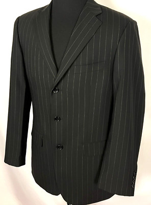 Emanual Ungaro Men's 40 R Premium Quality Suit Blazer Jacket 100% Wool Striped