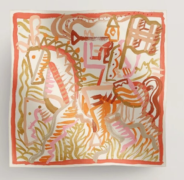 New Spring 2025 18 Momme Twill Silk Printed Square Scarf 35x35 Inches