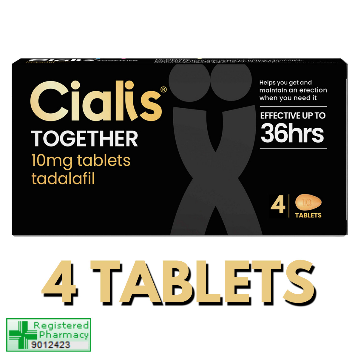 Cialis Together 10mg 4 PACK Erectile Dysfunction Treatment For Men | Tadalafil