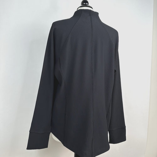 NWT Athleta Salutation Ribbed Jacket Plus 1X 18W Black Thumbholes Zip Pockets - Picture 11 of 16