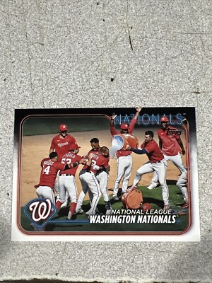 WASHINGTON NATIONALS 2024 TOPPS SERIES 2 TEAM CARD #417 CELEBRATING WIN