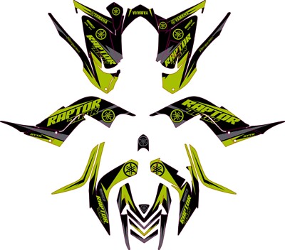 Fits Raptor 700R Graphics decal kit Yamaha 2006 2007 2008 2009 2010 2011 2012