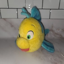 Disney Store Little Mermaid Flounder Plush Stuffed Animal 10  Genuine Stamped