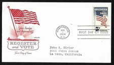 #1249 5c Register and Vote  - Artmaster FDC