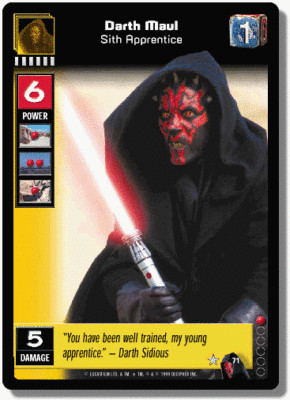 Star Wars Young Jedi CCG Menace of Darth Maul Darth Maul, Sith Apprentice # 71