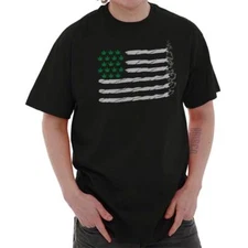 Funny Marijuana Stoner Blunt American Flag Womens or Mens Crewneck T Shirt Tee