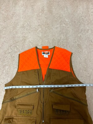 【デッドストック】【希少】70年代Gamehide フィッシングベスト ブラウン Vintage Gamehide Vest Adult Large Brown Orange Full Zip Up