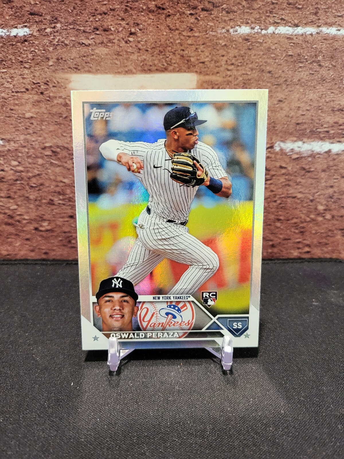 2023 Topps Series 1 Oswald Peraza RC Rookie #94 Yankees Silver Rainbow Foil