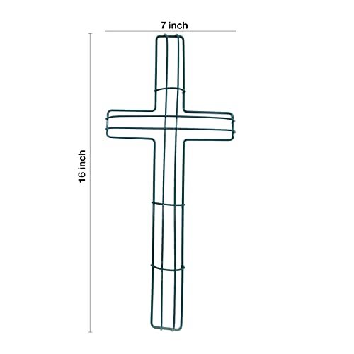 Cross Shaped Metal Wire Wreath Frame Form for Easter Christmas Holiday 16inch - Picture 3 of 7